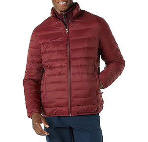 Full Zipper Men's Outdoor Jacket 2025 High Quality Polyester Fabric Solid Red Color Insulated Padding Quilted Puffer Men Jacket - Product Image 5