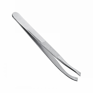Pince à épiler professionnelle en acier inoxydable à pointe inclinée pour sourcils, outil de beauté durable pour la coupe des sourcils, vente en gros OEM - Product Image 1