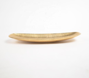 Plato grande de aluminio dorado lacado hecho a mano creativo bajo MOQ mayorista venta directa de fábrica - Product Image 4
