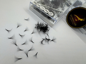 Extensions de cils pré-faites en volume, en cheveux synthétiques, 10D-20D, éventails étroits, base pointue, faites à la main, thermosoudées, pour la vente en gros - Product Image 3