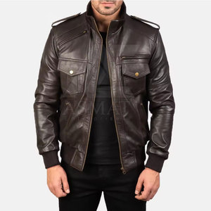 Custom Design Leather <b>Jacket</b> Solid Color Men Leather <b>Jacket</b> Streetwear Men Leather <b>Jacket</b> - Product Image 3