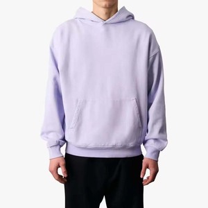 Sweat à capuche oversize en coton 100% imprimé sur mesure, teint uni, polaire brossé double couche, vente en gros pour hommes - Product Image 1