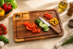 Planche à découper en bois écologique et durable de qualité alimentaire OEM avec logo gravé personnalisé vente en gros accessoire de cuisine - Product Image 2