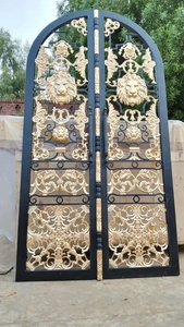 Puerta de Entrada Doble de Hierro Forjado, Rectangular, Moderna, Resistente a la Oxidación, Fácil de Montar, con Detalles Intrincados y Recubrimiento en Polvo - Product Image 3