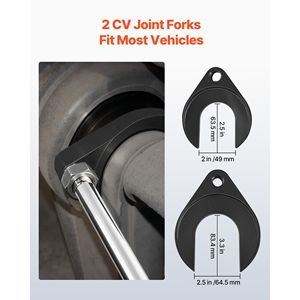 Set di attrezzi estrattori per semiasse CV interno 5/8-18 con martello scorrevole da 2 e 2,5 pollici e adattatore a forcella per giunto CV, utensile manuale per la rimozione di giunti CV interni - Product Image 3