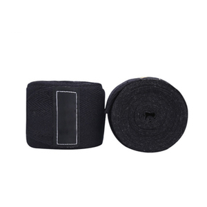 Bandages de boxe personnalisés 100% coton - Type noir pour l'entraînement - Product Image 1