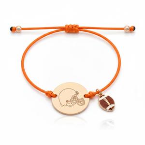 Cadeaux souvenirs pour les fans de sport, breloques métalliques personnalisées avec logo, cordon ciré, bracelets d'équipes de football universitaire - Product Image 2