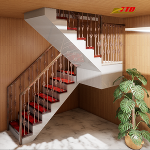 Rampe d'escalier en fer forgé de qualité supérieure avec motif décoratif en volutes pour projets d'escaliers de luxe et villas - Product Image 6