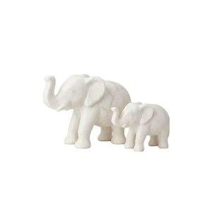 Hand Carved Marble Elephant <b>Plaque</b> Figurine Set Engraved Stone Antique Imitation Decorative <b>Home</b> Accent Collection - Product Image 1