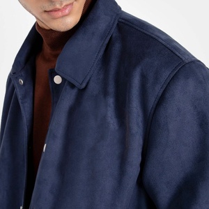 Chaqueta de béisbol Varsity Letterman azul marino con cuerpo de lana de alta calidad y mangas de cuero para hombre. - Product Image 5