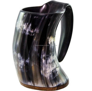 Mug en corne de bœuf naturelle, fait main, poli - Product Image 3