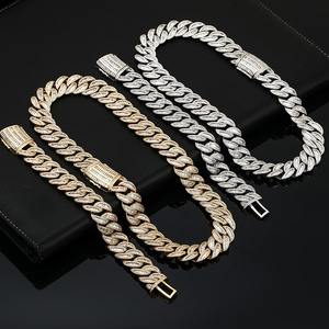 Bracelet chaîne cubaine en argent 925 et moissanite pour femme, serti de diamants, léger, bijou de luxe, cadeau - Product Image 4