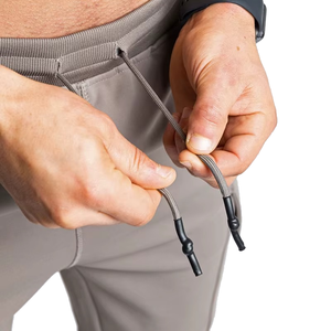 Pantalon de jogging cargo gris en toile légère pour homme avec taille élastique et cordon de serrage, plusieurs poches, décontracté, pour l'automne et la gym - Product Image 4