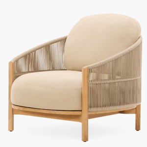 Conjunto de Muebles de Jardín Modernos con Madera de Teca Premium, Cojines Profundos y Detalles de Cuerda Hechos a Mano - Product Image 1