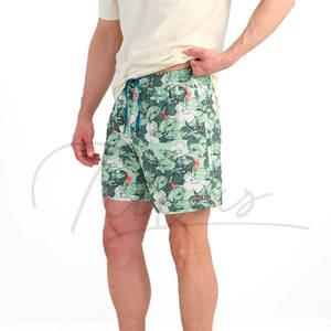 กางเกงขาสั้นชายลายทางกันน้ำ ยืดได้ ผลิตจากโพลีเอสเตอร์/คอตตอน มีเชือกผูกเอว เหมาะสำหรับเล่นน้ำทะเลและเล่นเซิร์ฟ ขายส่ง - Product Image 6