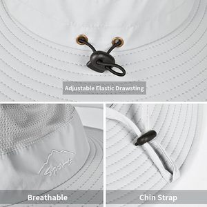 Chapeau de soleil unisexe à large bord avec sangle réglable, maille respirante, couleur unie, pour la plage, l'été, décontracté, pour adultes - Product Image 5