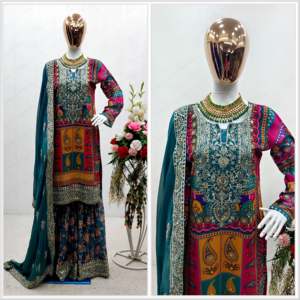 Top de soirée pour femmes styliste-Sarara avec ensemble Dupatta - Product Image 3