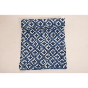 Indian Cotton Indigo Fabric Hand Block Printed Blue Textile by Yard <b>for</b> Apparel Quilts Home Decor - Product Image 3