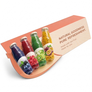 Expositor de PVC personalizado para zumos de frutas, soporte dorado sin BPA, ecológico, para tarjetas de venta al por menor, ideal para promoción en supermercados. - Product Image 3