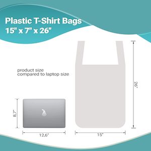 ถุงช้อปปิ้งพลาสติกหนา15x7x26 500นำมาใช้ใหม่ได้กระเป๋าใส่เสื้อยืดทนทานสำหรับขายปลีก - Product Image 4