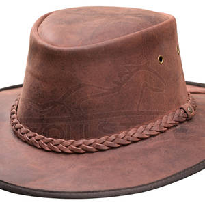 Sombrero de Vaquero de Cuero Estilo Trenzado, Cuero Genuino de Primera Calidad, Ajuste Ajustable, Logotipo Personalizado, Sombreros de Vaquero al por Mayor - Product Image 2