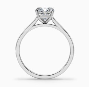 Bague de Fiançailles et de Promesse de Luxe en Argent Sterling 925 Plaqué Or Blanc avec Moissanite Taille Coussin et Sertissage Griffe, Bijoux de Mariée - Product Image 2