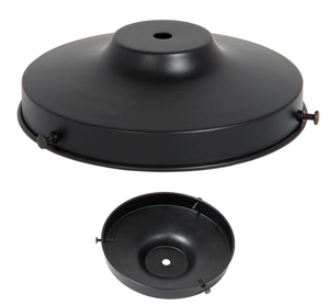 Support de lampe en acier, finition noire poudrée, 6 pouces, pour tube de 1-3/4 pouces de diamètre, trou central de 7/16 pouces, s'adaptant à un tube de 1/8 IP. - Product Image 1