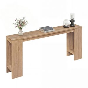 Consolle da ingresso stile rustico da 180 cm con ripiano inferiore contenitore, tavolo stretto per ingresso - Product Image 1