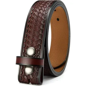 Vintage <b>Braided</b> Genuine <b>Leather</b> Casual Men's Waist <b>Belt</b> Pin Buckle Cow Hide Solid Heavy Duty 35mm 120cm Gift-Ready - Product Image 3