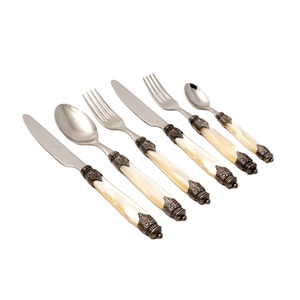 Luxury Stainless Steel Cutlery Set Elegant Vintage Mother Of Pearl <b>Handle</b> Flatware For Hotel & Home Dining Restaurant Hotel Use - Product Image 1