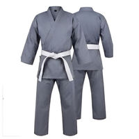 Traje de Karate Personalizado en Color Liso, Alta Elasticidad, Hecho de Material Duradero de Poliéster y Algodón, Conjunto de Uniformes de Karate Personalizados