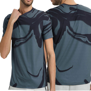 Camiseta de Manga Corta para Hombre, de Secado Rápido, con Estampado Abstracto, Corte Ajustado, Cuello Redondo, Estilo Casual - Product Image 3