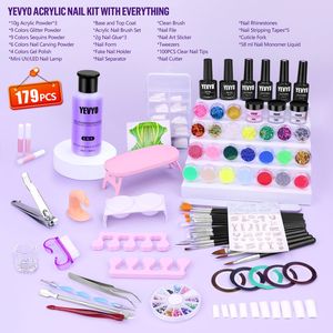 Acrylic <b>Nail</b> Kit with UV Light 4 Gel Polish Colors & 24 Glitter Colors Manicure & Pedicure <b>Set</b> Including Monomer Liquid & Powder - Product Image 2