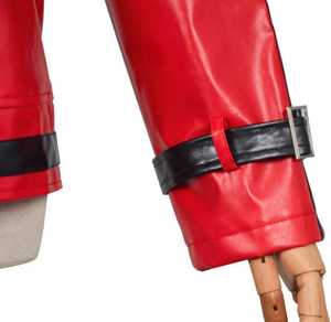 Men's Custom Logo <b>Red</b> Leather Moto <b>Jacket</b> Stand Collar Zipper Closure Solid Color Slim Casual <b>Waterproof</b> Regular Fit Autumn - Product Image 4