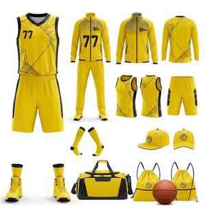 Pedidos al por Mayor de Uniformes de Baloncesto Duraderos, Transpirables y que Absorben la Humedad, Personalizados con su Propio Logotipo, 100% Poliéster, Unisex - Product Image 1