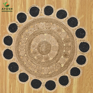 Tapis de prière ronds et tapis en jute 100% lavables pour chambre et salon - Product Image 2