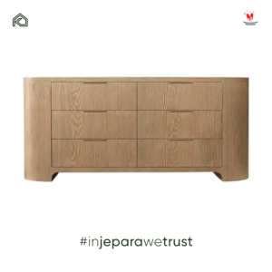 Commode moderne en bois massif à 6 tiroirs, grain de bois naturel, meuble de rangement pour chambre à coucher, mobilier de luxe pour hôtel et maison - Product Image 2