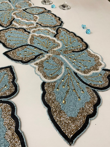 Camino de mesa estilo bohemio con cuentas y bordado detallado, camino de mesa con bordado de cuentas de diseño a precio de mayoreo. - Product Image 5