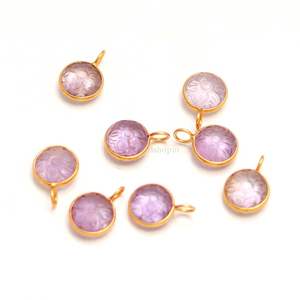 จี้รูปดอกไม้แกะสลักจากอเมทิสต์สีชมพูธรรมชาติ ชุบทองคำเวอร์เมล์ เงินแท้ 925 ประดับอเมทิสต์ คริสตัลบำบัด เครื่องประดับอัญมณี - Product Image 6