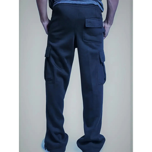 Pantalon de survêtement cargo ample pour homme, joggers en molleton surdimensionnés, multi-poches, streetwear, coton, pantalon personnalisé - Product Image 2