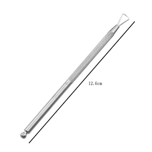Pousse-cuticules double extrémité en acier inoxydable pour manucure avec poignée texturée et embout sphérique à prix abordables - Product Image 6
