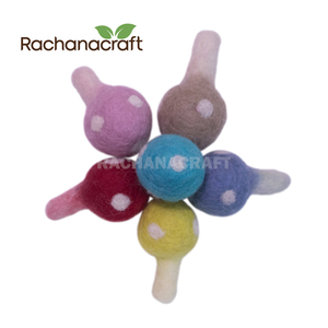Multi Color Green Red Purple <b>Wool</b> Felt Mushroom Christmas Ornament Handmade Needle Felted Mushrooms for Hobby <b>Crafts</b> Garlands - Product Image 1