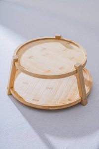Soporte Redondo de Bambú Ecológico para Pasteles, Exhibidor de 2 Niveles, Servidor de Postres, Soporte para Pastelería Pulido para Decoración del Hogar y Panadería - Product Image 3