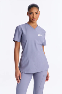 Tenues médicales sur mesure avec logo personnalisé, ensembles de blouses chirurgicales pour femmes, vente en gros, polyester et élasthanne - Product Image 2