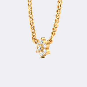 Pendentif Fleur en Or Plaqué avec Diamant Rond Brillant de Couleur E-F de 0,10 CTW Cultivé en Laboratoire, Serti à Griffes, Bijou de Luxe - Product Image 5