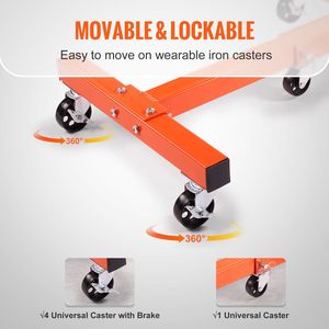 Supporto Girevole per Motore da 1500 Libbre (3/4 Tonnellate) con Testa Regolabile a 360 Gradi, in Ghisa, Pieghevole, Attrezzo per Riparazione Auto - Product Image 5