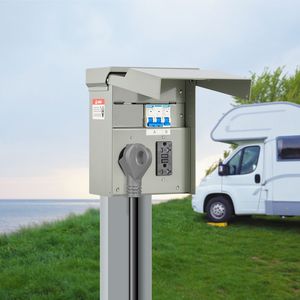 Pannello Presa di Corrente Temporanea 20-50 Amp per RV EV, Presa GFCI NEMA 50 Amp con 20 Ampere Preinstallati - Product Image 3