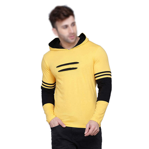 2026 Black And Yellow Contrast Color OEM ODM Service Out <b>Door</b> Casual Wear Latest Style Lightweight Regular Sleeve Hoodies - Product Image 1