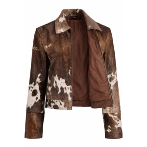 Veste en cuir de vachette, veste de motard en cuir de qualité supérieure avec finition durable, construction renforcée et style classique pour un look décontracté - Product Image 4