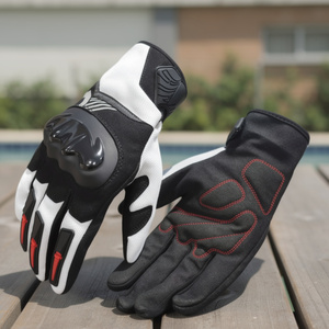 Gants de moto unisexes pour l'extérieur, en polyester et nylon, à cinq doigts, avec fermeture auto-agrippante, imperméables, respirants, protection de la paume, plage - Product Image 3